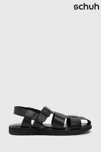 Schuh Sebbie Fisherman Black Sandals (N65336) | £50