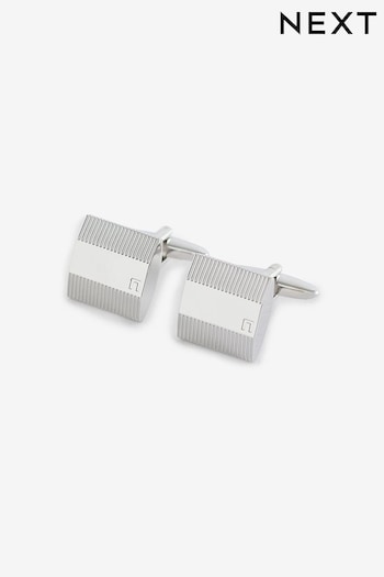Silver Square Texture Cufflinks (N65353) | £12