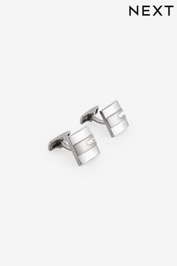 Gun Metal Diamante Cufflinks (N65357) | £12