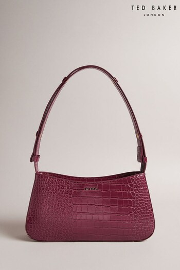 Ted Baker Purple Stinny Croc Effect Baguette Bag (N65397) | £95