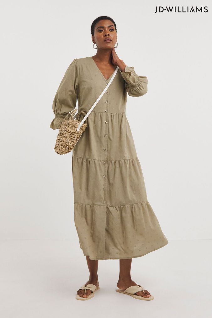 Buy Dresses Tiered Casual Brown Online Next UK