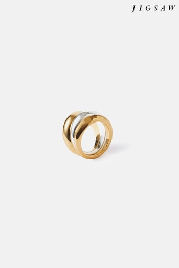 Jigsaw Gold Tone Sculptural Ring Set (N65486) | £65