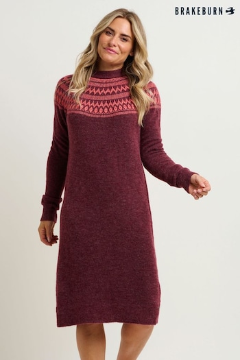 Brakeburn Purple Fairisle Pop Knitted Dress (N65545) | £70