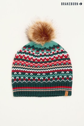 Brakeburn Green Fairisle Knitted Hat (N65548) | £25