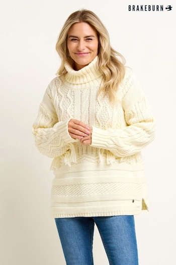 Brakeburn Cream Alba Tassel Knitted Jumper (N65559) | £80