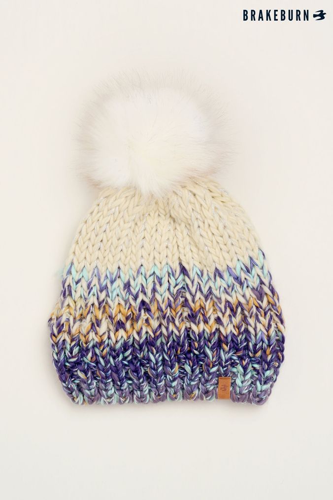 Brakeburn Cream Twisted Sparkle Knitted Hat (N65571) | £27