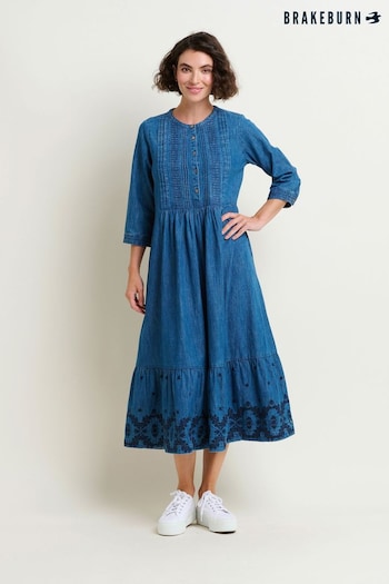 Brakeburn Blue Tamsin Denim Maxi Dress (N65578) | £75