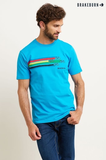 Brakeburn Blue Bike Stripe T-Shirt (N65634) | £29