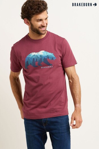 Brakeburn Maroon Bear T-Shirt (N65636) | £29