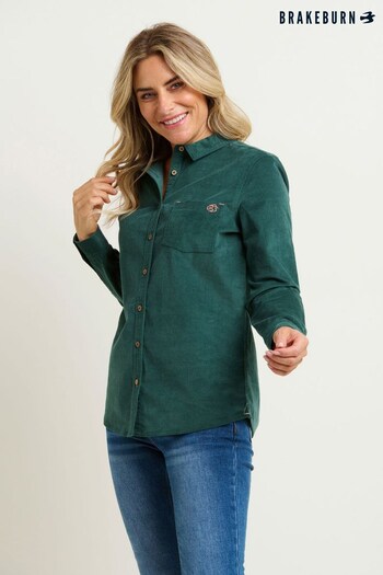 Brakeburn Green Archer Cord Shirt (N65640) | £45