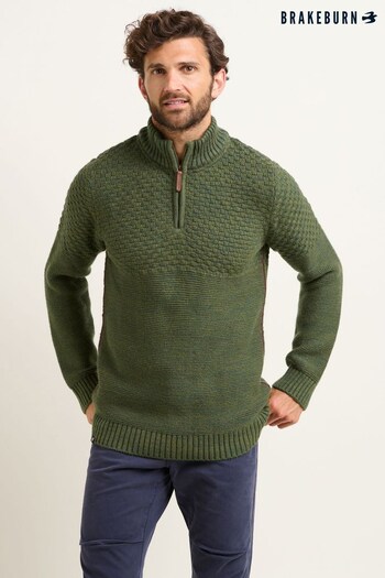 Brakeburn Green Quarter Zip Sweatshirt (N65688) | £70