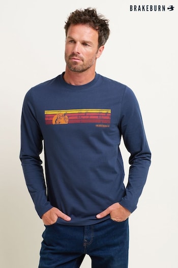Brakeburn Blue Sunset Stripe Long Sleeve T-Shirt (N65728) | £30