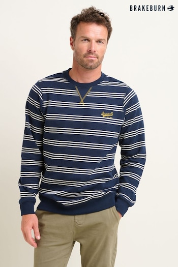 Brakeburn Blue Stripe Crew Neck Sweatshirt (N65732) | £50