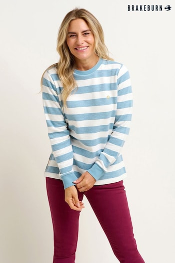Brakeburn Blue Stripe Crew Neck Sweatshirt (N65733) | £45