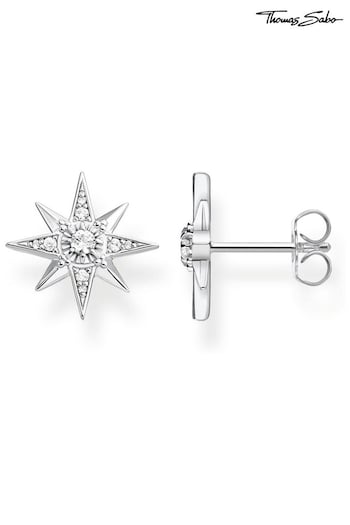 Thomas Sabo White Sparkling Star 925 Silver Earrings (N65755) | £59