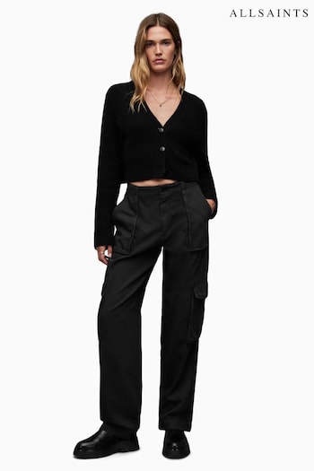 AllSaints Frieda Straight Black Trousers (N65807) | £129