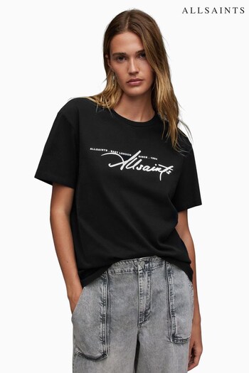 AllSaints Callie Boyfriend Black T-Shirt (N65825) | £45