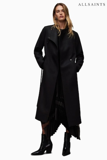 AllSaints Riley Black Coat (N65842) | £349
