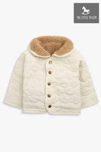 The Little Tailor ruffled Natural Quilted Reversible Plush Lined Sherpa Fleece Jacket (N65893) | £36