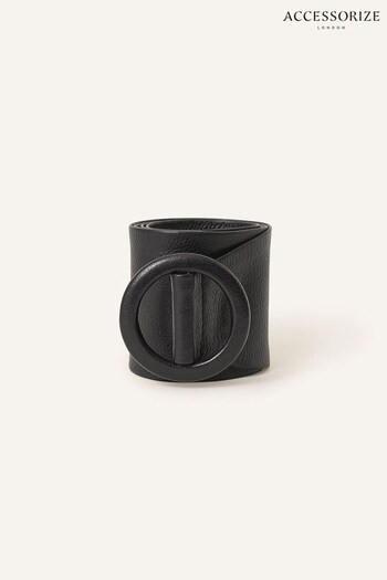 Accessorize Leather Soft Wide Black Waistbelt (N65986) | £26
