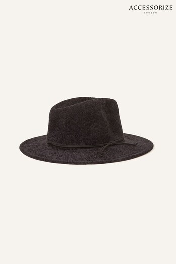 Accessorize Chenille Packable Fedora Black Hat (N65997) | £25