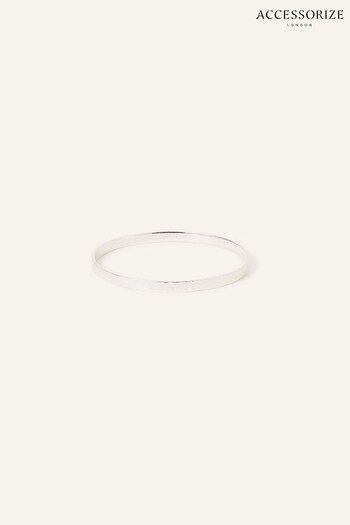 Accessorize Sterling Silver Plated Textured Bangle (N65998) | £20
