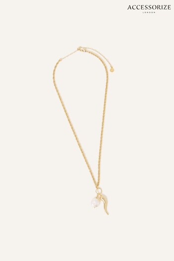 Accessorize 14ct Gold Tone Long Rope Charm Necklace (N66010) | £26