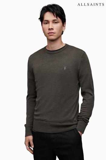 AllSaints Green Mode Merino Crew Polo Shirt (N66137) | £95