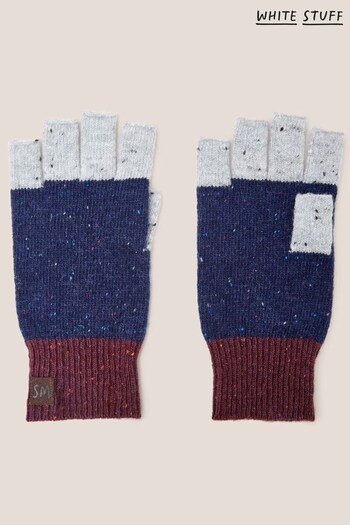 White Stuff Blue Stripe Fingerless Gloves (N66155) | £29