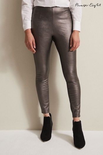 Phase Eight Grey Amina Faux Leather Jeggings (N66165) | £75