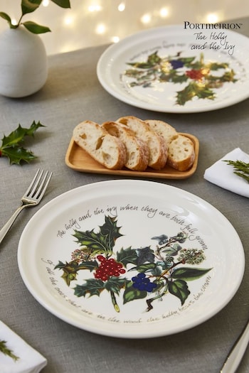 Portmeirion Clear The Holly and the Ivy Set of 6 25cm Dinner Plates (N66267) | £120