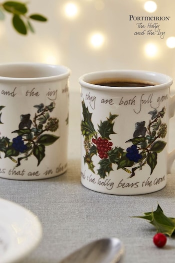 Portmeirion The Holly and the Ivy Set of 6 Breakfast Mugs (N66270) | £114