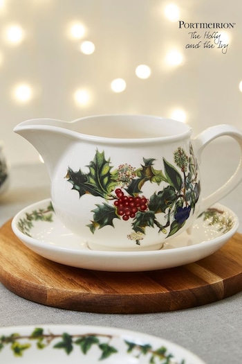 Portmeirion The Holly and the Ivy Gravy Boat & Stand (N66271) | £42