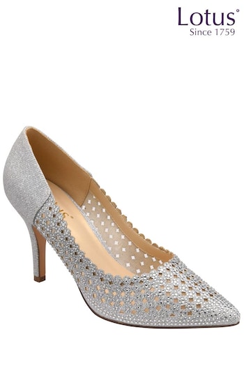 Lotus Silver Stiletto-Heel Pointed Toe Court Shoes (N66286) | £65