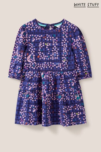 White Stuff Blue Maze Printed Jersey Dress (N66319) | £20
