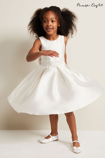 Phase Eight White Melody Satin Fit And Flare Dress (N66325) | £75