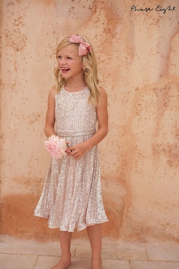 Phase Eight Pink Tiana Sequin Pleat Dress (N66343) | £79
