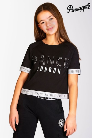 Pineapple Girls Glitter Tape Crop T-Shirt (N66396) | £24