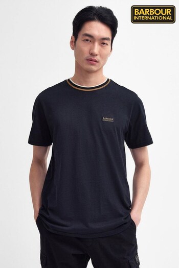 Barbour® International Buxton Tipped Black T-Shirt (N66448) | £40