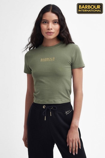 Barbour® International Reign Cropped Logo Fitted T-Shirt (N66458) | £27