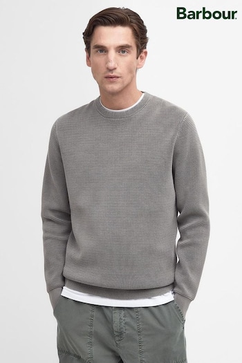 Barbour® Grey Cartington Crew Neck Knitted Jumper (N66538) | £109