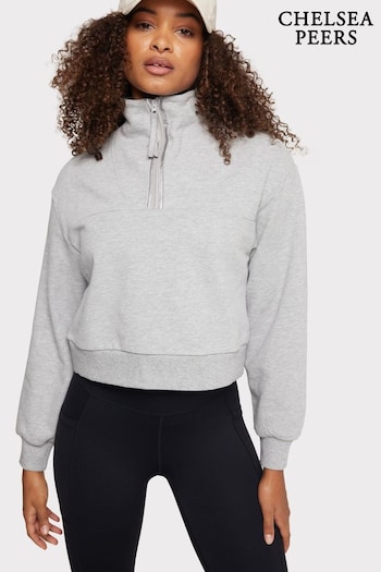 Chelsea Peers Grey Organic Cotton Cropped Sweatshirt (N66540) | £60