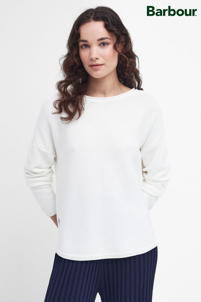 White cotton jumper womens top