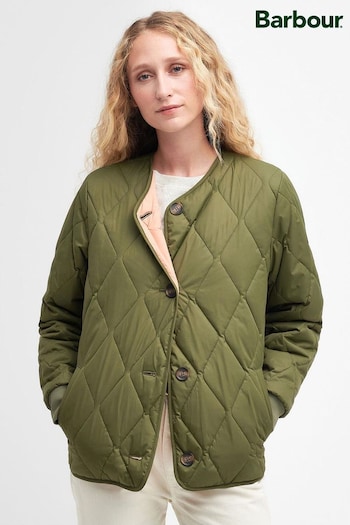Barbour® Green Coastal Bickland Diamond Quilted Jacket (N66580) | £169