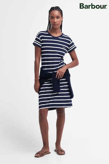 Barbour® Navy/White Otterburn Stripe Dress (N66604) | £60