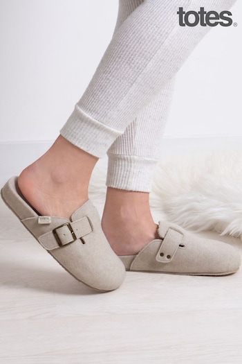 Totes Nude Isotoner Felt Clogs With Ultra Comfort Foam & Pillowstep (N66705) | £35