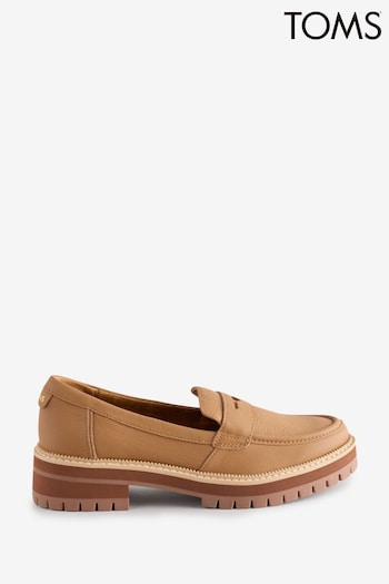 TOMS Natural Cara Loafers In Tan Leather (N66733) | £100