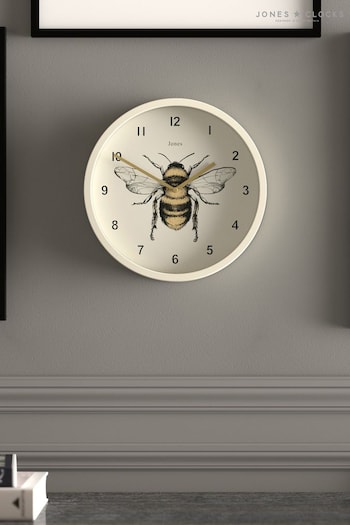 Jones Clocks Linen White Bee Wall Clock (N66764) | £23