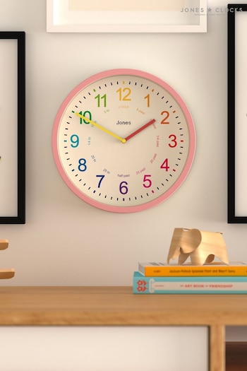 Jones Clocks Marshmellow Pink Kids Wall Clock (N66776) | £23