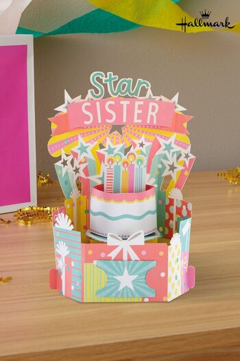 Hallmark Pink Birthday Card for Sister 3D Pop Up Cake Design (N66871) | £4.50